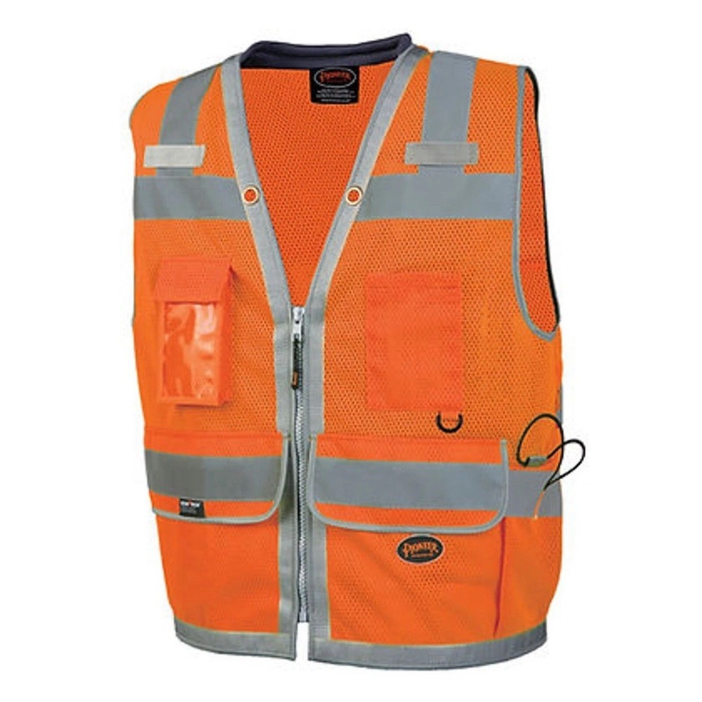 Pioneer High Visibility Safety‎ Vest Orange Mesh XL ANSI Class 2 Workwear